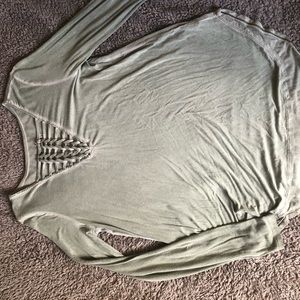 soft and sexy green long sleeve top